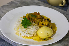Chicken Curry with Eggs served on Rice #1
